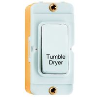 Show details for 20AX Double Pole Rocker Module 'Tumble Dryer', White, White Trim, GRID-IT Range