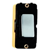 Show details for  10AX Retractive 2 Way and Off Rocker Switch, Satin Steel, Black, GRID-IT Range