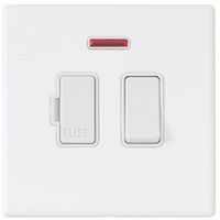 Show details for 13A Double Pole Fused Spur and Neon, 1 Gang, Bright White, White Insert, Hartland CFX Range