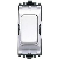 Show details for  20A 1 Way Double Pole Retractive Grid Switch, White, Grid Plus Range