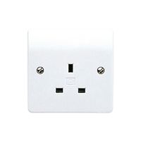 Show details for  13A 1 Gang White Unswitched Socket