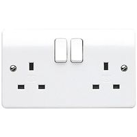Show details for  13A Double Pole Switched Socket, 2 Gang, White, Logic Plus Range