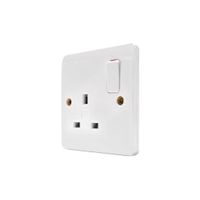 Show details for  Logic Plus 13A 1 Gang DP Switched Socket with Dual Earth Terminals - White