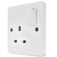 Show details for  13A Double Pole Switched Socket, 1 Gang, White, Logic Plus Range