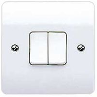 Show details for  10A 2 Way Plate Switch, 2 Gang, White, Logic Plus Range