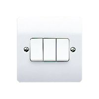 Show details for  Logic Plus 10A 3 Gang 2 Way White Switch - White