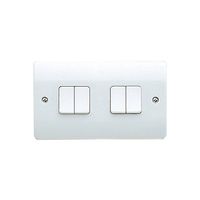 Show details for  Logic Plus 10A 4 Gang 2 Way White Switch - White