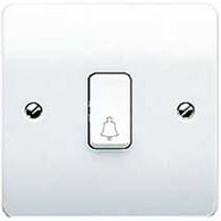 Show details for  10A 2 Way Push Switch 'Bell Symbol', 1 Gang, White, Logic Plus Range
