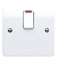 Show details for  20A Double Pole Switch with Flex Outlet and Neon, 1 Gang, White, Logic Plus Range