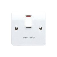 Show details for  Logic Plus 20A DP Water Heater Switch with Flex Outlet & Neon marked 'Water Heater'