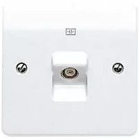 Show details for  Isolated Female TV Co-Axial Socket, 1 Gang, White, Logic Plus Range