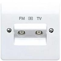 Show details for  Isolated TVFM Co-Axial Socket Outlet with FMTV Diplexer, 1 Gang, White, Logic Plus Range