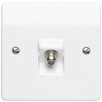 Show details for  Non Isolated F Type Satellite Socket, 1 Gang, White, Logic Plus Range