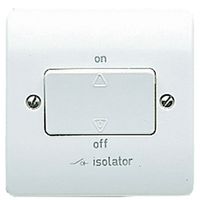 Show details for  10A 3 Pole Fan Isolator Switch with Padlock, 1 Gang, White, Logic Plus Range