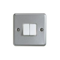 Show details for  Metalclad Plus 10A 2 Gang 2 Way Switch