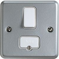 Show details for  Metal Clad 13A Switched Fused Connection Unit, 1 Gang, Grey, White Insert, Metalclad Plus Range