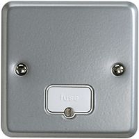 Show details for  Metal Clad 13A Unswitched Fused Connection Unit, 1 Gang, Grey, White Insert, Metalclad Plus Range