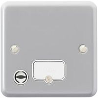 Show details for  13A Unswitched Fused Connection Unit with Flex Outlet, 1 Gang, Grey, White Insert, Metalclad Plus Range