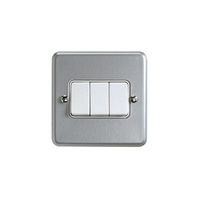 Show details for  Metalclad Plus 10A 3 Gang 2 Way Switch