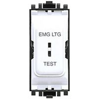 Show details for  20A Grid Secret Key Switch Module 'EMG LTG TEST', White, White Trim, Grid Plus Range