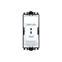 Show details for  20A 2 Way Single Pole Emergency Lighting Grid Key Switch marked 'EMG LTG TEST'