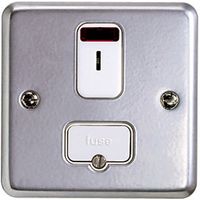Show details for  Metal Clad 13A Key Switched Fused Connection Unit with Neon, 1 Gang, Grey, White Insert, Metalclad Plus Range