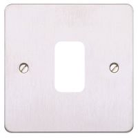 Show details for  Edge Flatplate Brushed Stainless Steel 1 Gang Grid Frontplate