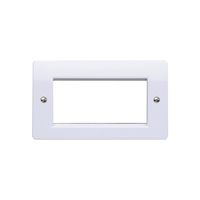 Show details for  Logic Plus 2 Gang 4 Module Euro Front Plate - White
