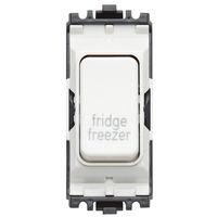 Show details for  20A 1 Way Grid Switch Moudle 'Fridge Freezer', White, White Trim, Grid Plus Range