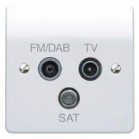 Show details for TV/FM/SAT DAB Triplexer Socket Outlet, 1 Gang, White, Logic Plus Range