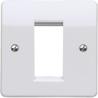 Show details for  Euro Modular Frontplate, 1 Gang, White, Logic Plus Range