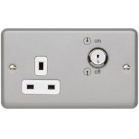 Show details for  Metalclad Plus Aluminium 1 Gang 13A DP KEY Switched Socket c/w Surface Box - 2 Gang Size