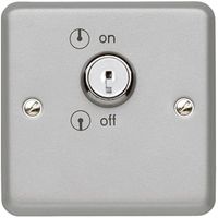 Show details for  Metal Clad 20A Double Pole Key Operated Switch, 1 Gang, Grey, Metalclad Plus Range