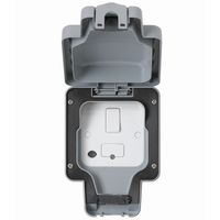 Show details for  Weatherproof 13A Double Pole Switched Fused Connection Unit, 1 Gang, Grey, IP66, Masterseal Plus Range