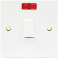 Show details for  20A Double Pole Switch with Neon, 1 Gang, White, Arctic Edge Range