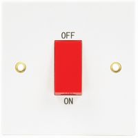 Show details for 45A Double Pole Switch, 1 Gang, White, Arctic Edge Range