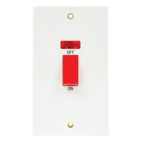 Show details for 45A Double Pole Switch with Neon, White, Arctic Edge Range