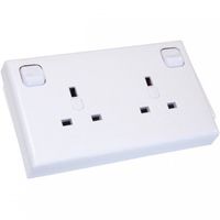 Show details for  13A Switched Converter Socket, 2 Gang, White, Arctic Edge Range