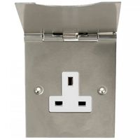 Show details for  13A 1 Gang Floor Socket with Hinged Face Plate