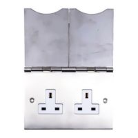 Show details for  13A 2 Gang Floor Socket with Hinged Face Plate