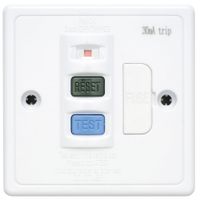 Show details for  White Square Edge 13A 30ma Unswitched RCD Latching Spur