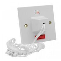 Show details for  45A Double Pole Ceiling Pull Switch with Neon, 1.5m, White