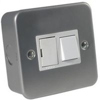 Show details for  Metal Clad 13A Switched Fused Connection Unit with Neon, 1 Gang, Grey, White Insert, Metallic Range