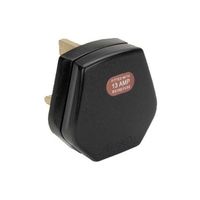 Show details for  13A 3 Pin Heavy Duty Black Plug Top