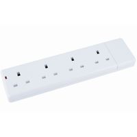 Show details for  13A 4 Gang Trailing Socket With Neon