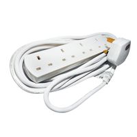 Show details for  4 gang + 5 metres cable EXTENSION LEADS 13A WHITE (PREPACKED)