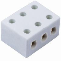 Show details for  15A 3 Pole Porcelain Connector Block (Sold in 1's)