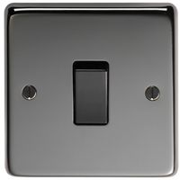 Show details for  10A 2 Way Switch, 1 Gang, Black Nickel, Matching Trim, Stainless Steel Range