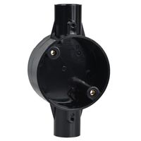 Show details for  20mm 2 Way Through Junction Box - Black