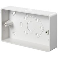 Show details for  Round Corner Surface Mounting Box with Knockout, 2 Gang, 32mm, White, uPVC, Mita Range